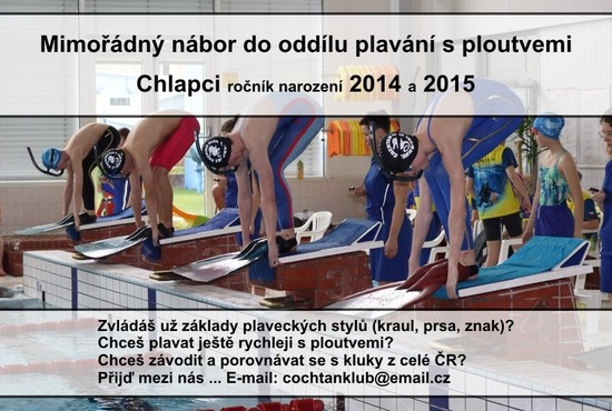 Mimořádný nábor do Čochtanklubu - pro chlapce rok narození 2014 a 2015